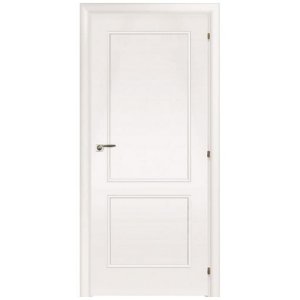 Дверное полотно Mario Rioli Saluto 220 CPL Белый правое с петлями и сантехническим замком хром