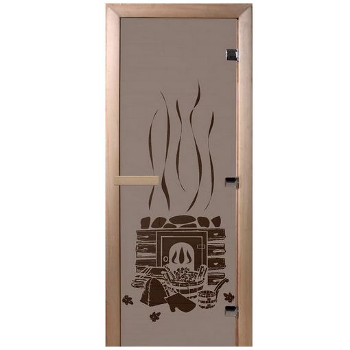 Дверь для бани Doorwood 700х1900 мм Черный жемчуг матовая Банька