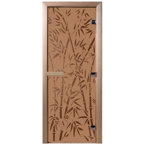 Дверь для бани Doorwood DW00057 700х1900 мм бронза матовая Бамбук и бабочки