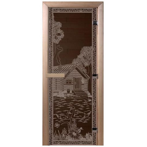 Дверь для бани Doorwood DW00925 700х1900 мм Черный жемчуг Банька в лесу