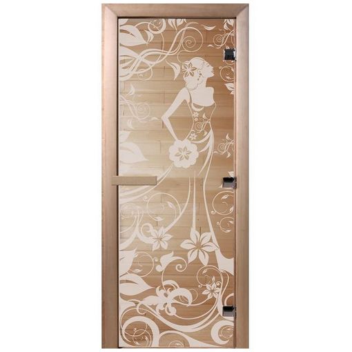 Дверь для бани Doorwood DW01059 800х2000 мм сатин Девушка в цветах