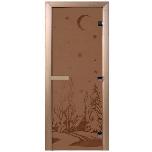 Дверь для бани Doorwood DW01250 700х1900 мм бронза матовая Зима