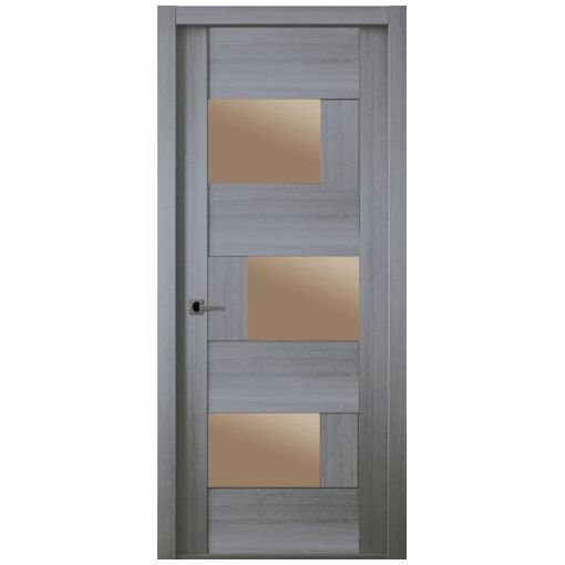 Дверное полотно Belwooddoors  Домино Грей Мелинга со стеклом