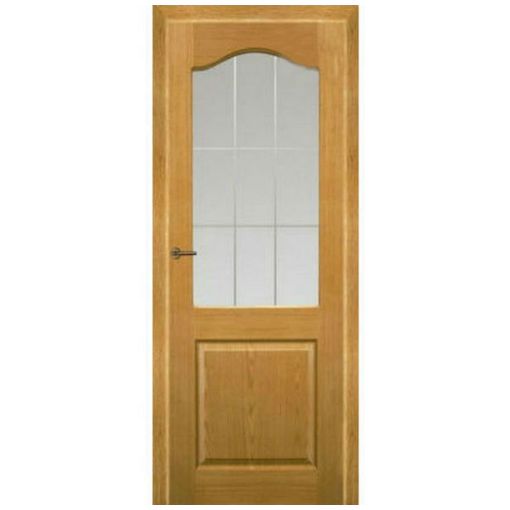 Дверное полотно Belwooddoors Капричеза со стеклом мателюкс шпон Дуб