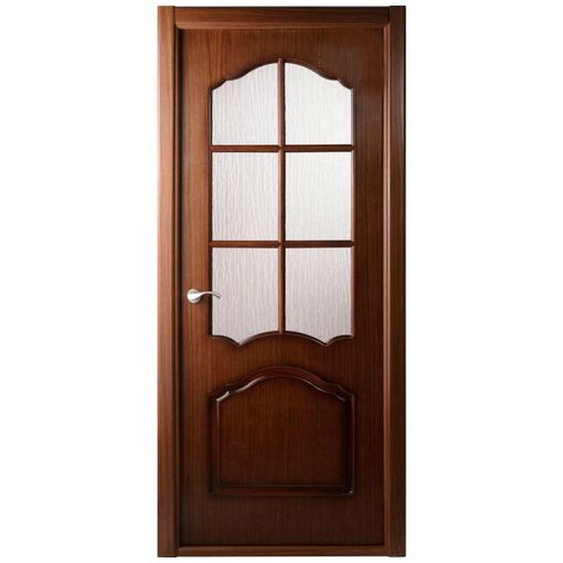 Дверное полотно Belwooddoors Каролина  Орех остекленное с деревянной раскладкой