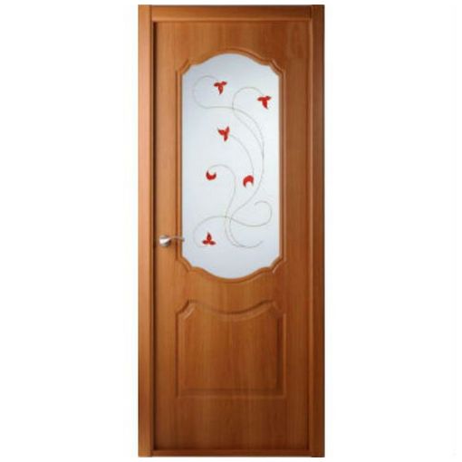 Дверное полотно Belwooddoors Перфекта со стеклом Витраж Миланский орех