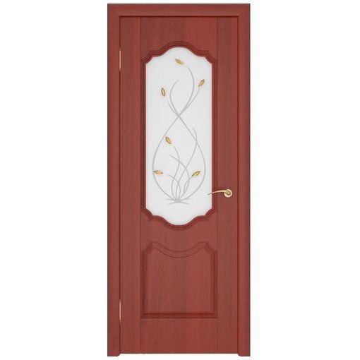 Дверное полотно Мариам Орхидея ПВХ Итальянский орех остекленное