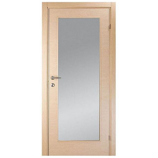 Дверное полотно Mario Rioli Linea 101 шпон беленый дуб универсальное без петель с сантехническим замком хром