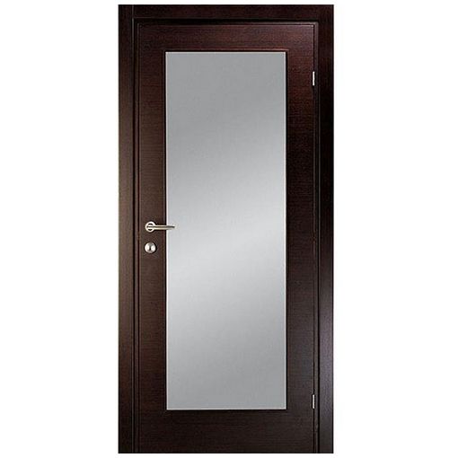 Дверное полотно Mario Rioli Linea 101 шпон венге универсальное без петель с сантехническим замком хром
