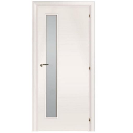 Дверное полотно Mario Rioli Saluto 201 CPL Белый правое с петлями и сантехническим замком хром