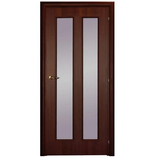 Дверное полотно Mario Rioli Saluto 202v CPL Орех правое с петлями и сантехническим замком латунь