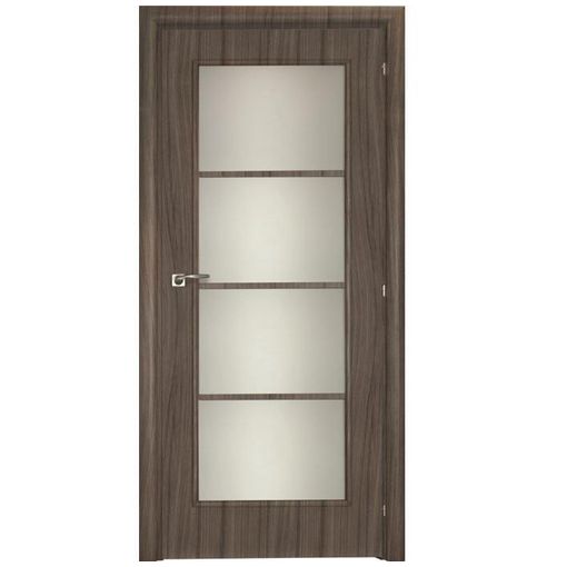 Дверное полотно Mario Rioli Saluto 204l CPL Серый палисандр правое с петлями и сантехническим замком хром