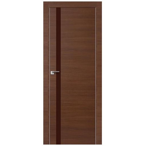 Дверное полотно Profil Doors 6Z экошпон Малага Черри стекло коричневое с врезкой под магнитный замок и скрытые петли